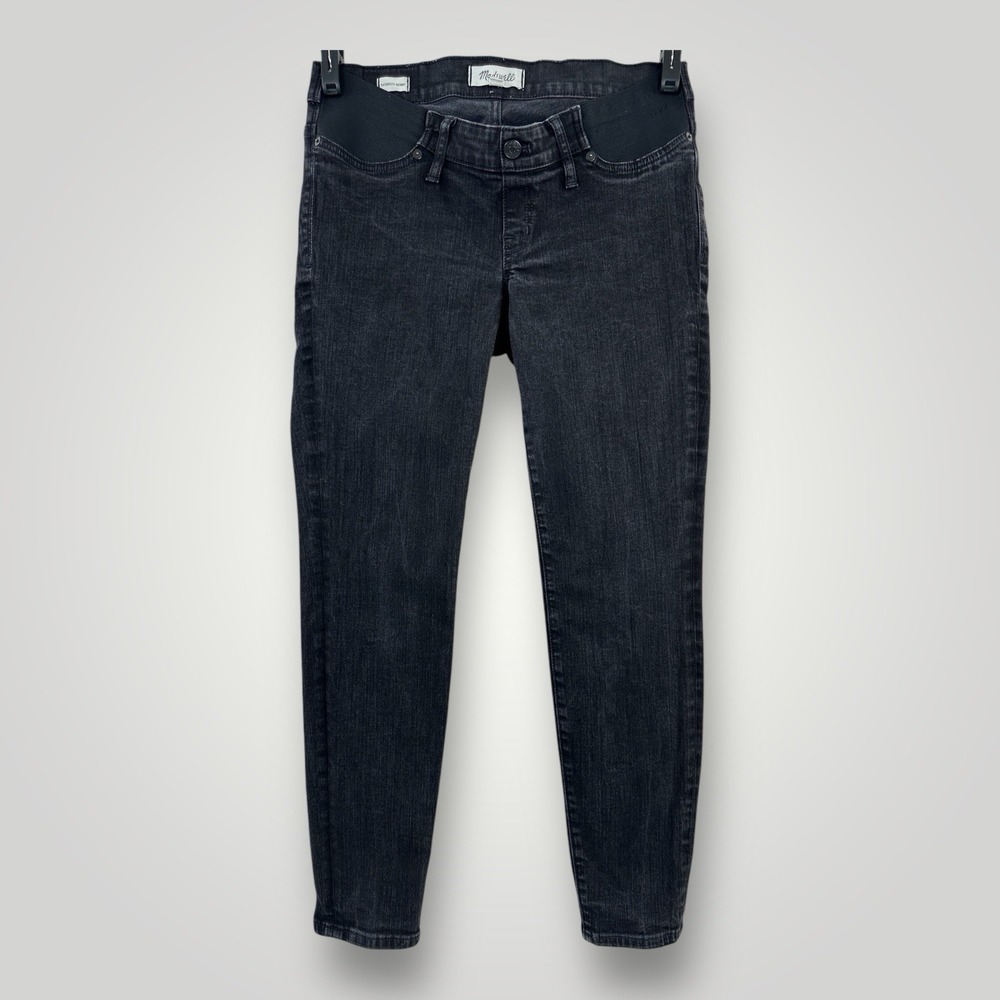 Madewell Maternity Skinny Jeans Womans Size 31 (32x28) Black Side Panel Stretch‎